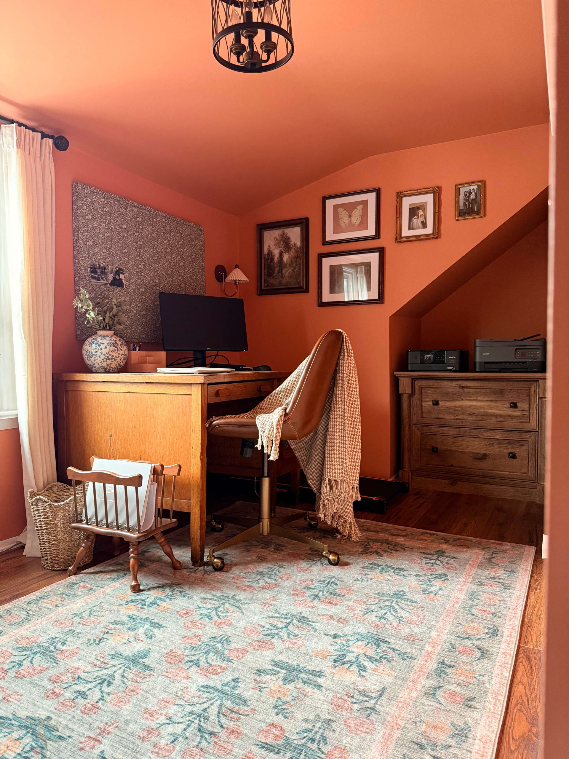 Turning my Husband’s Office into My Own – Feminine, Colorful & Vintage